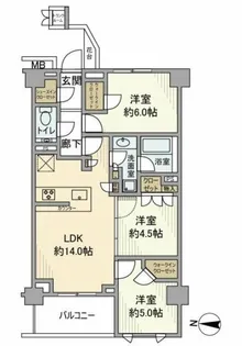 ザ・パークハウス東陽町翠賓閣【3階】の間取り
