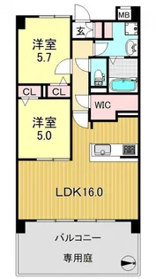 大阪府大阪市平野区瓜破西2【マンション】の間取り