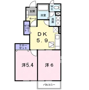 茨城県ひたちなか市大字足崎【アパート】の間取り