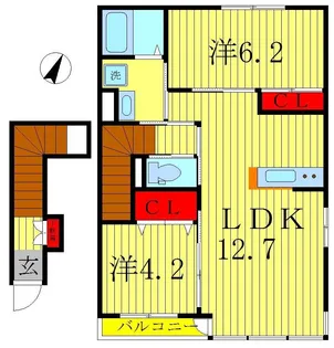 グランチェスタ千香B棟【2階】の間取り