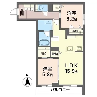 アプラノス アーサー【1階】の間取り