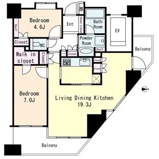 コスモ白金シティフォルム【11階】の間取り