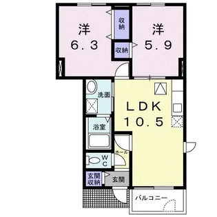 メゾン・ド・ソリアードA【1階】の間取り
