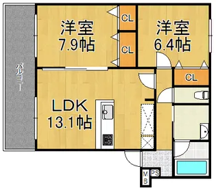 フジパレス園田5番館【2階】の間取り