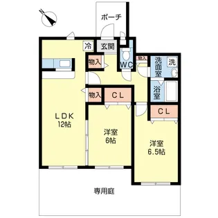 ポワッソン・ルージュP【1階】の間取り