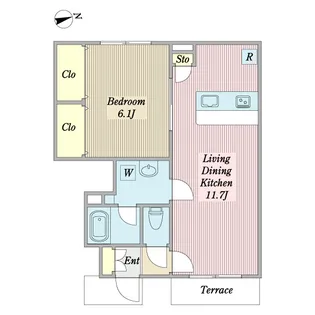 メゾンレーヴII【1階】の間取り