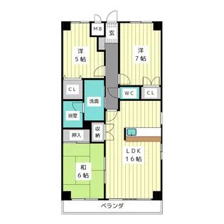 エストマール川名【1階】の間取り
