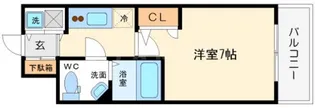 ベルエ難波西【4階】の間取り