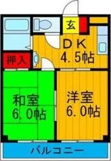 三熊ハイツ渚7号【4階】の間取り