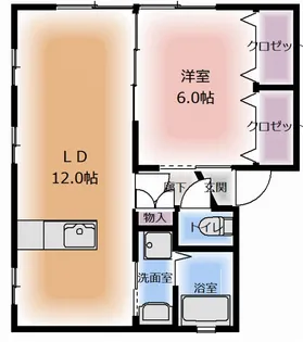 ソレイユ坂之上【2階】の間取り