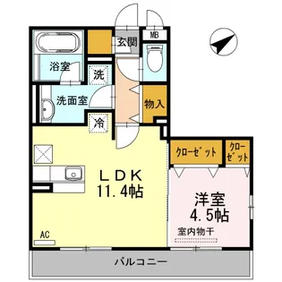 セレンディピティ堅田【1階】の間取り