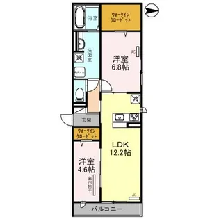 ラ・ベル・メール鳳【2階】の間取り