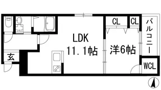 エクシーレ逆瀬川【3階】の間取り