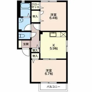 ポポラーレ B【1階】の間取り