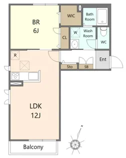 カサベルデA館【1階】の間取り