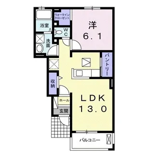 カーサ・フィオーレI【1階】の間取り