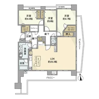 日神パレステージ本厚木グランビュー【4階】の間取り