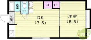 カーサ鈴蘭台II【1階】の間取り