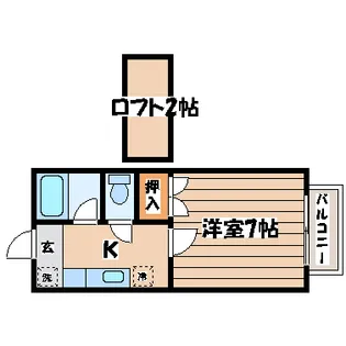 ロフティアイランドB【2階】の間取り