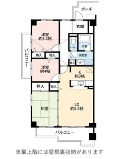 公社賃貸SMALIO いらか【2階】の間取り