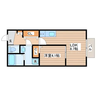 Danars court向山【1階】の間取り
