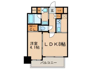 ヴィラージュ天神南壱番館【9階】の間取り