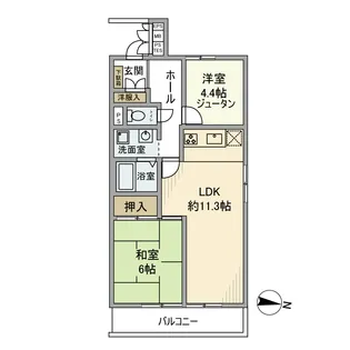 本蓮沼ビューハイツ【4階】の間取り