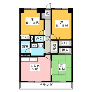 メゾンド鏡島【2階】の間取り