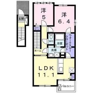 ローズアロー【2階】の間取り
