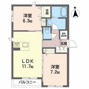 プロヌーブ不来方II【1階】の間取り