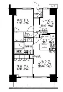 レーベン藤枝PRIOR【10階】の間取り