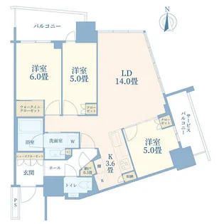 リビオタワー品川【5階】の間取り