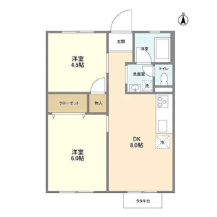 グリーンリバー染地【2階】の間取り