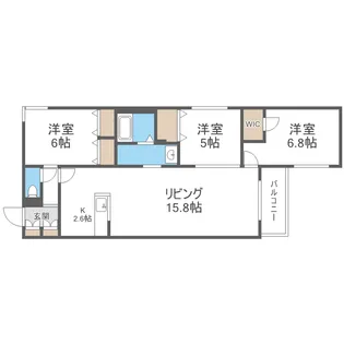 エフュート東札幌【1階】の間取り