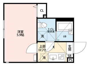 アザーレ・パッシオ京王稲田堤【2階】の間取り