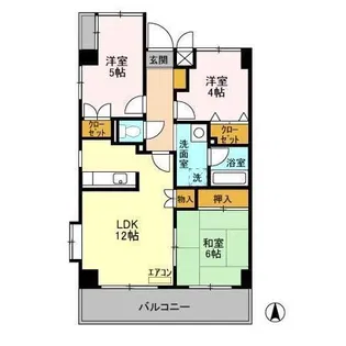 グランディス新八柱【9階】の間取り