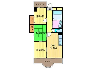 デルニエ向日町【3階】の間取り