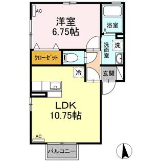 グランデュール西田 B【2階】の間取り