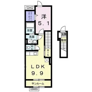 サンハウス【2階】の間取り