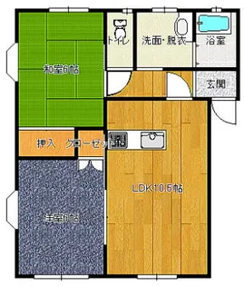 2LDKの間取り画像