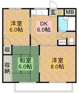 フローラル21 B棟【3階】の間取り