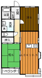 合歓の樹ハイツ西館【2階】の間取り