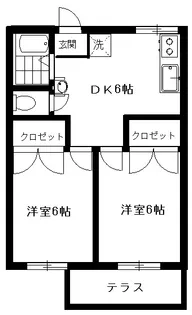 上野毛ホワイトハイム【2階】の間取り