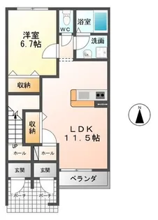カサフェリース【1階】の間取り