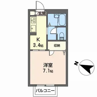 ジュネス山の寺II【2階】の間取り