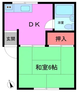 第6南コーポ【1階】の間取り