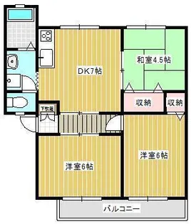 グランドハイツE【2階】の間取り