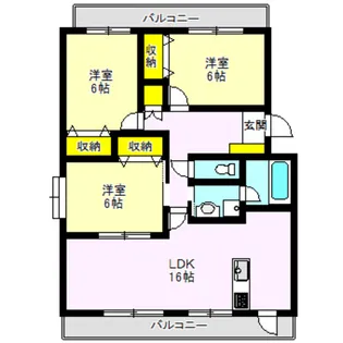 リジョンA・B棟【1階】の間取り