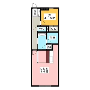 ハッピーコートペリカン【1階】の間取り
