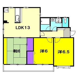ソレアード沓谷【1階】の間取り